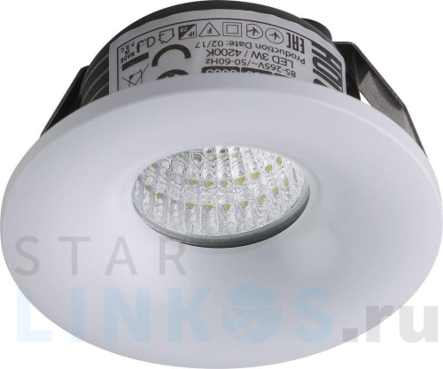 Купить с доставкой Встраиваемый светодиодный светильник Horoz Bianca 3W 4200К белый 016-036-0003 HRZ00002301 в Туле