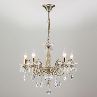 Купить Подвесная люстра Eurosvet 3281/5 античная бронза/прозрачный хрусталь Strotskis в Туле