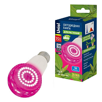 Купить Лампа светодиодная для растений Uniel E27 15W прозрачная LED-A60-15W/SPSB/E27/CL PLP30WH UL-00010107 в Туле