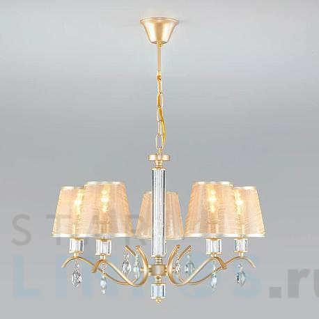 Купить Подвесная люстра Eurosvet Alcamo 60103/5 перламутровое золото за 14 800 руб. в Туле фото 2 Купить с доставкой Подвесная люстра Eurosvet Alcamo 60103/5 перламутровое золото в Туле фото 2