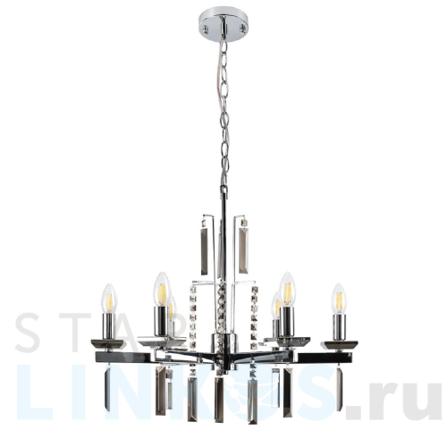 Купить Подвесная люстра Crystal Lux Marron SP6 Chrome за 17 800 руб. в Туле Купить с доставкой Подвесная люстра Crystal Lux Marron SP6 Chrome в Туле