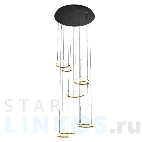 Купить Подвесная светодиодная люстра Gerhort G51232/9BK+GD за 63 660 руб. в Туле Купить с доставкой Подвесная светодиодная люстра Gerhort G51232/9BK+GD в Туле