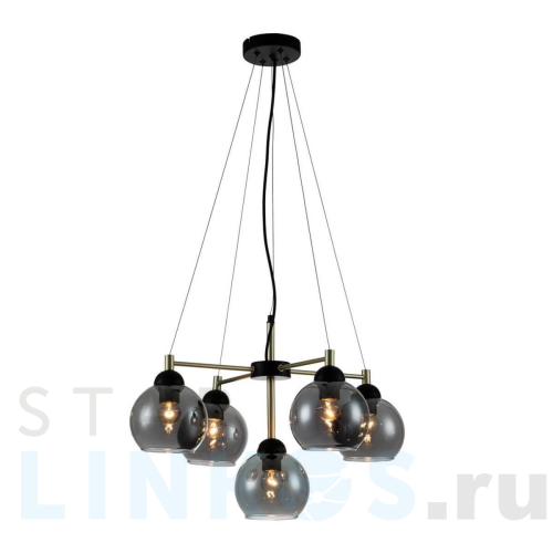 Купить Подвесная люстра Indigo Grappoli 11029/5P Black V000215 за 16 220 руб. в Туле Купить с доставкой Подвесная люстра Indigo Grappoli 11029/5P Black V000215 в Туле