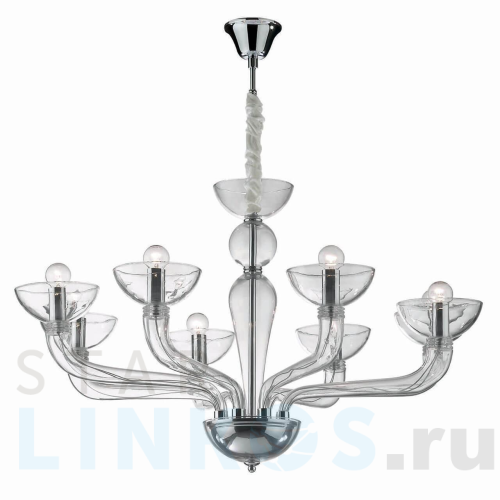 Купить Подвесная люстра Ideal Lux Casanova SP8 Trasparente 044255 за 140 400 руб. в Туле Купить с доставкой Подвесная люстра Ideal Lux Casanova SP8 Trasparente 044255 в Туле