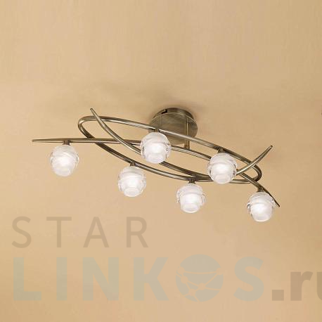 Купить Потолочная люстра Mantra Loop Antique Brass 1822 за 49 113 руб. в Туле фото 2 Купить с доставкой Потолочная люстра Mantra Loop Antique Brass 1822 в Туле фото 2