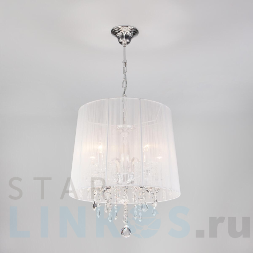 Купить Подвесная люстра Eurosvet 2045/5 хром/белый за 19 300 руб. в Туле Купить с доставкой Подвесная люстра Eurosvet 2045/5 хром/белый в Туле