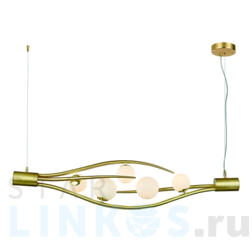 Купить Подвесная люстра Indigo Flusso 11025/5P Gold V000230 за 20 330 руб. в Туле Купить с доставкой Подвесная люстра Indigo Flusso 11025/5P Gold V000230 в Туле