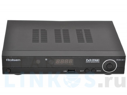 Купить Приемник цифровой эфирный и спутниковый DVB-T2/S2 Rolsen RDB-901 для телевизора