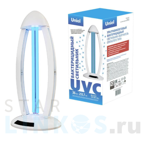 Купить с доставкой Ультрафиолетовая бактерицидная настольная лампа Uniel UGL-T02A-36W/UVCB White UL-00007265 в Туле