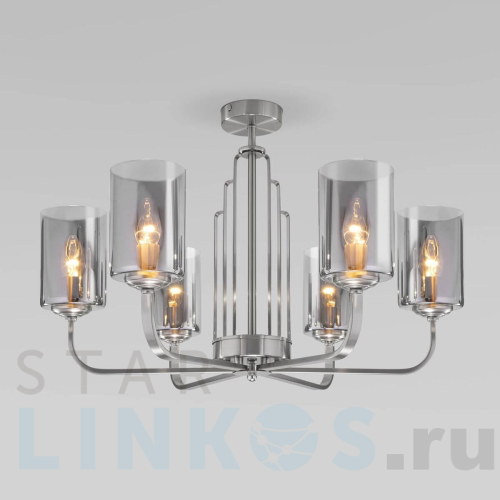 Купить Потолочная люстра Eurosvet Defi 60138/6 сатин-никель за 20 700 руб. в Туле Купить с доставкой Потолочная люстра Eurosvet Defi 60138/6 сатин-никель в Туле