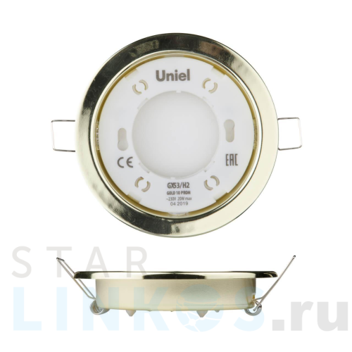 Купить с доставкой Встраиваемый светильник Uniel GX53/H2 Gold 10 Prom UL-00005053 в Туле