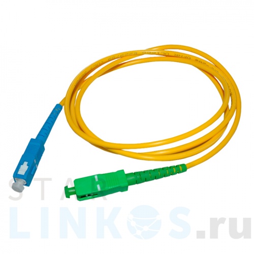 Купить Шнур оптический соединительный SC/APC-SC/UPC, SM 9/125, simplex, 2 м за 178 руб. в Туле Купить с доставкой Шнур оптический соединительный SC/APC-SC/UPC, SM 9/125, simplex, 2 м в Туле