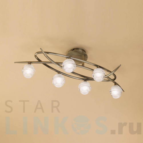 Купить Потолочная люстра Mantra Loop Antique Brass 1822 за 49 113 руб. в Туле Купить с доставкой Потолочная люстра Mantra Loop Antique Brass 1822 в Туле