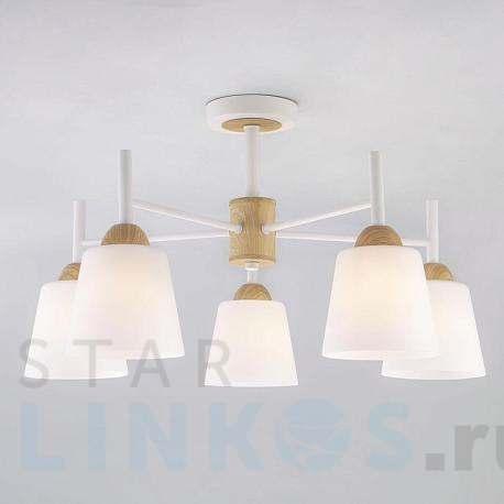 Купить Потолочная люстра Eurosvet 70085/5 белый за 13 800 руб. в Туле фото 2 Купить с доставкой Потолочная люстра Eurosvet 70085/5 белый в Туле фото 2