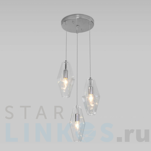Купить Подвесная люстра Eurosvet Prism 50236/3 прозрачный за 15 400 руб. в Туле Купить с доставкой Подвесная люстра Eurosvet Prism 50236/3 прозрачный в Туле