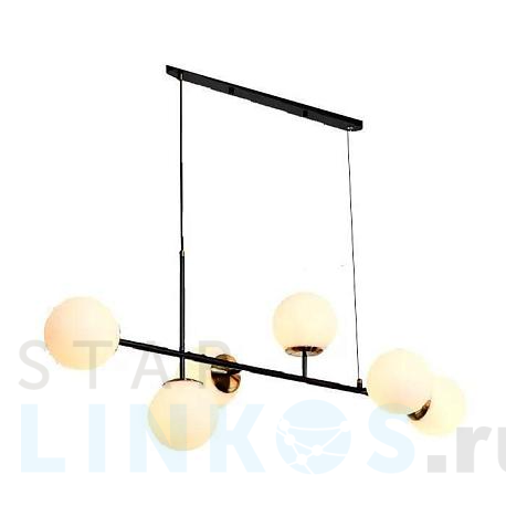 Купить Подвесная люстра iLamp Golden 9136P/6 BK-WH за 9 890 руб. в Туле фото 2 Купить с доставкой Подвесная люстра iLamp Golden 9136P/6 BK-WH в Туле фото 2