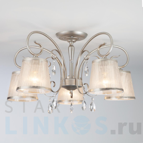 Купить Потолочная люстра Eurosvet 60065/5 серебро за 15 900 руб. в Туле Купить с доставкой Потолочная люстра Eurosvet 60065/5 серебро в Туле