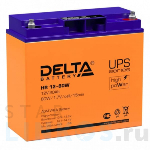 Купить с доставкой Аккумулятор Delta HR 12-80 W в Туле