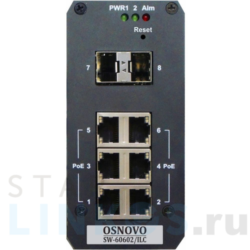 Купить с доставкой Промышленный 6-портовый PoE коммутатор OSNOVO SW-60602/ILC Fast Ethernet в Туле фото 2