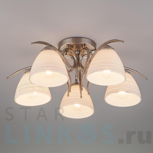 Купить Потолочный светильник Eurosvet 30121/5 сатин-никель за 7 600 руб. в Туле Купить с доставкой Потолочный светильник Eurosvet 30121/5 сатин-никель в Туле