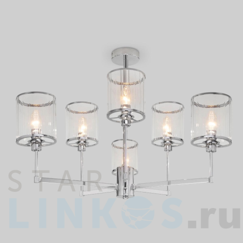 Купить Потолочная люстра Eurosvet 60144/6 хром за 21 500 руб. в Туле Купить с доставкой Потолочная люстра Eurosvet 60144/6 хром в Туле